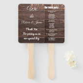 Uniek land rustieke bruiloft programma Hand Fan Handwaaier (Voorkant en achterkant)