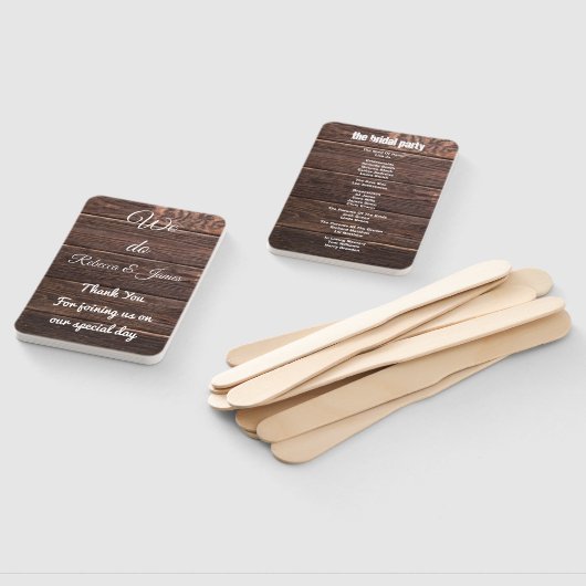 Uniek land rustieke bruiloft programma Hand Fan Handwaaier (Niet-gemonteerd)