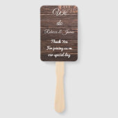 Uniek land rustieke bruiloft programma Hand Fan Handwaaier (Voorkant)