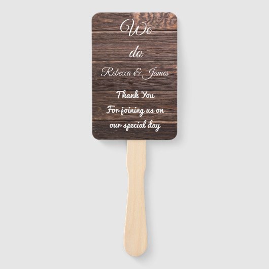 Uniek land rustieke bruiloft programma Hand Fan Handwaaier (Voorkant)