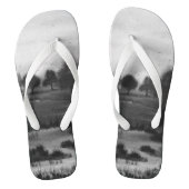 Uniek landschap zwart-wit abstract teenslippers (Voetbed)
