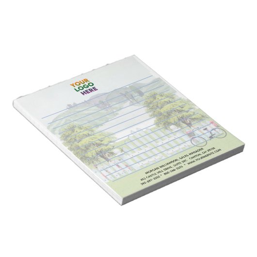 Uniek landthema Corporate Logo Lined Notitieblok (Schuin)