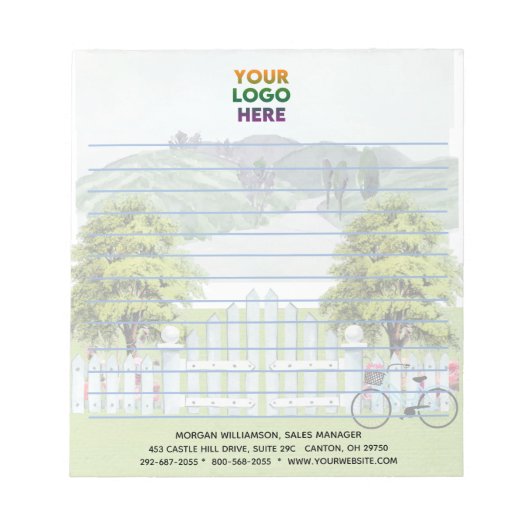 Uniek landthema Corporate Logo Lined Notitieblok (Voorkant)