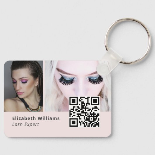 Uniek Lash Expert Visitekaartje met QR-code Sleutelhanger (Voorkant)