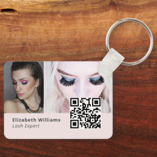 Uniek Lash Expert Visitekaartje met QR-code Sleutelhanger