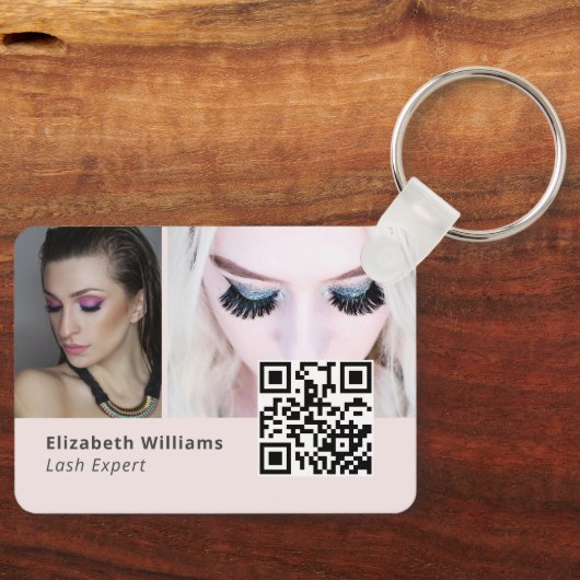 Uniek Lash Expert Visitekaartje met QR-code Sleutelhanger (Voorkant)