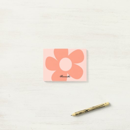 Uniek Leuk Schattige Roze Y2k Bloem Aangepast Post-it® Notes (Op bureau)