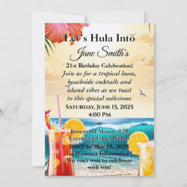 Uniek, levendig, stijlvol 21ste verjaardag kaart