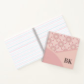Uniek  lichtroze geometrisch patroon notitieboek (Binnen)