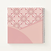 Uniek  lichtroze geometrisch patroon notitieboek (Achterkant)