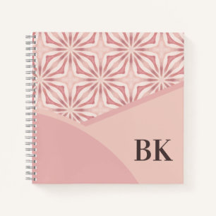 Uniek lichtroze geometrisch patroon notitieboek