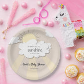 Uniek Little Sunshine Neutral Baby shower Papieren Bordje (Feest)