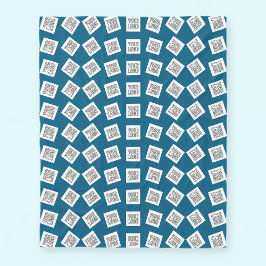 Uniek Logo- of Afbeeldingen patroon | Blauw (bewer Fleece Deken