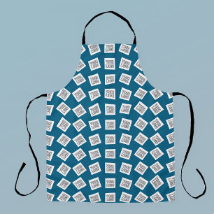 Uniek Logo- of Afbeeldingen patroon   Blauw (bewer Schort