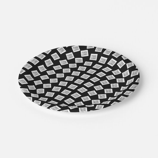 Uniek Logo- of Afbeeldingen patroon | Zwart (bewer Papieren Bordje (Gekanteld)