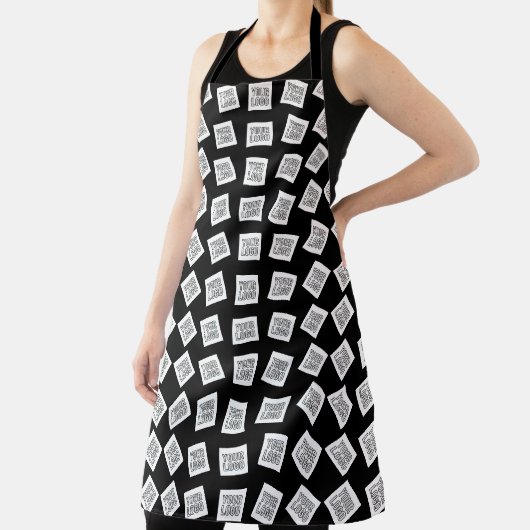 Uniek Logo- of Afbeeldingen patroon | Zwart (bewer Schort (Insitu)