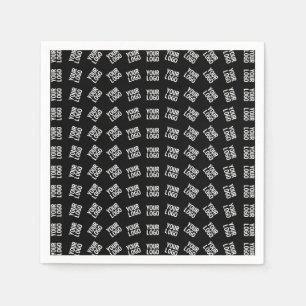Uniek Logo- of Afbeeldingen patroon   Zwart (bewer Servet