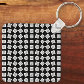 Uniek Logo- of Afbeeldingen patroon | Zwart (bewer Sleutelhanger (Achterkant)