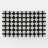 Uniek Logo- of Afbeeldingen patroon | Zwart (bewer Spandoek (Horizontaal)