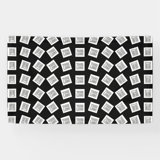 Uniek Logo- of Afbeeldingen patroon | Zwart (bewer Spandoek (Horizontaal)