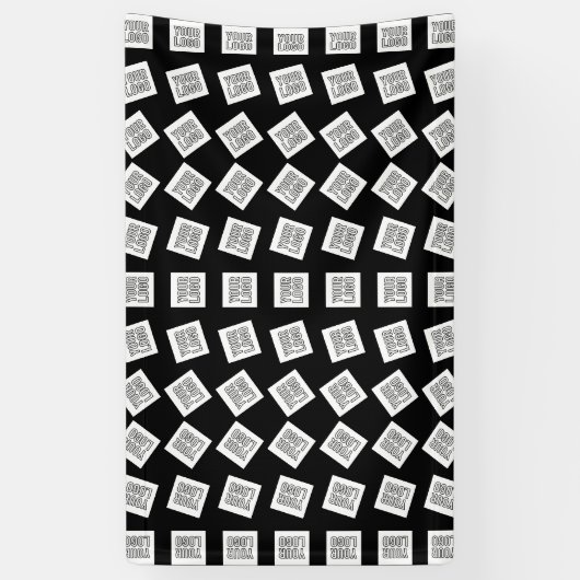 Uniek Logo- of Afbeeldingen patroon | Zwart (bewer Spandoek