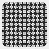 Uniek Logo- of Afbeeldingen patroon | Zwart (bewer Vierkante Sticker (Voorkant)