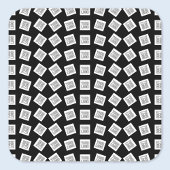 Uniek Logo- of Afbeeldingen patroon | Zwart (bewer Vierkante Sticker