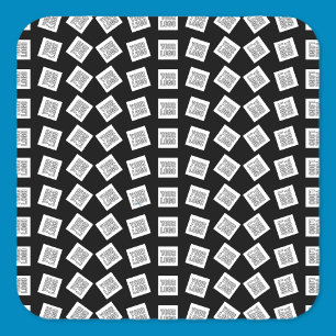 Uniek Logo- of Afbeeldingen patroon   Zwart (bewer Vierkante Sticker