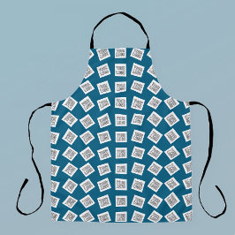 Uniek logo of afbeeldingspatroon | Blauw (bewerkba Schort