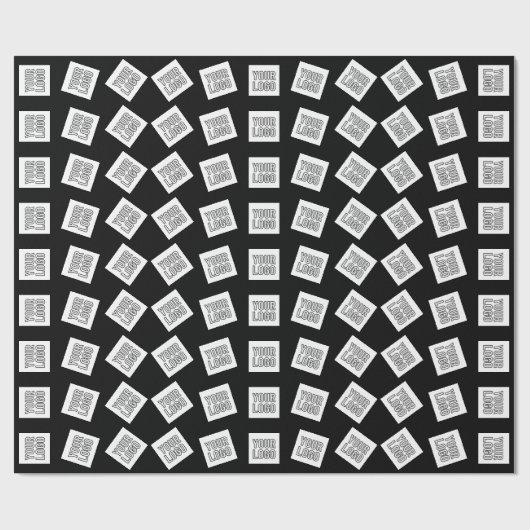 Uniek logo of afbeeldingspatroon | Zwart (bewerkba Cadeaupapier (Vlak)