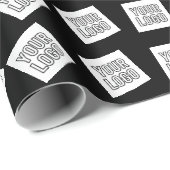 Uniek logo of afbeeldingspatroon | Zwart (bewerkba Cadeaupapier (Rol Hoek)