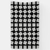 Uniek logo of afbeeldingspatroon | Zwart (bewerkba Spandoek (Verticaal)