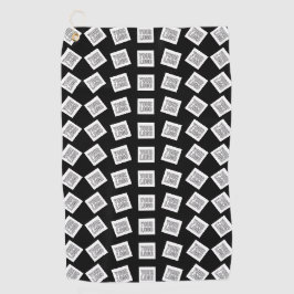 Uniek logo of beeldpatroon | Zwart (bewerkbaar) Golfhanddoek