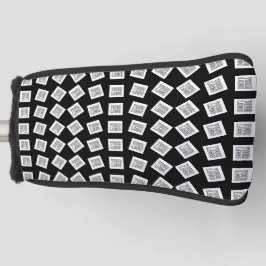 Uniek logo of beeldpatroon | Zwart (bewerkbaar) Golfheadcover