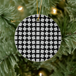 Uniek logo of beeldpatroon | Zwart (bewerkbaar) Keramisch Ornament