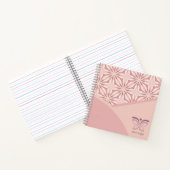 Uniek logo of QR-code roze geometrisch patroon Notitieboek (Binnen)