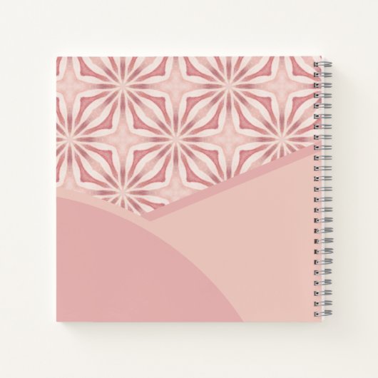 Uniek logo of QR-code roze geometrisch patroon Notitieboek (Achterkant)