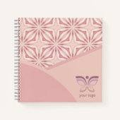 Uniek logo of QR-code roze geometrisch patroon Notitieboek (Voorkant)