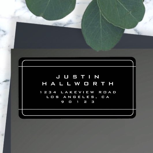 Uniek logo voor een zwart en wit retouradres etiket