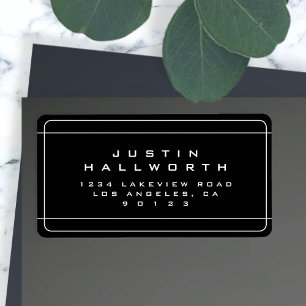 Uniek logo voor een zwart en wit retouradres etiket