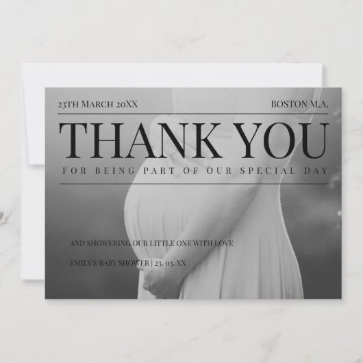 Uniek Magazine Foto Baby shower Bedankkaart (Voorkant)