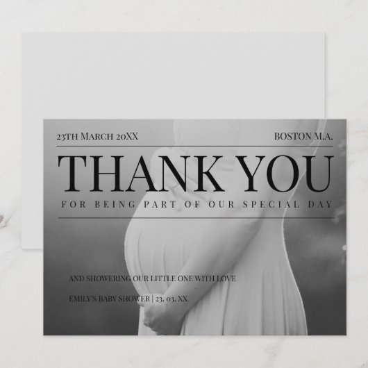 Uniek Magazine Foto Baby shower Bedankkaart (Voorkant / Achterkant)