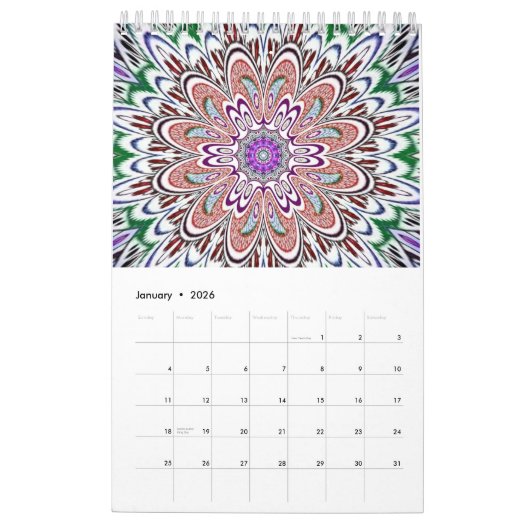 uniek Mandala ontwerp Kalender (Jan 2026)