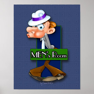 Uniek Mannen Room-teken in het thema vintage 1920 Poster