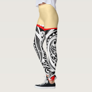 Uniek Maori ontwerp ROOD Leggings