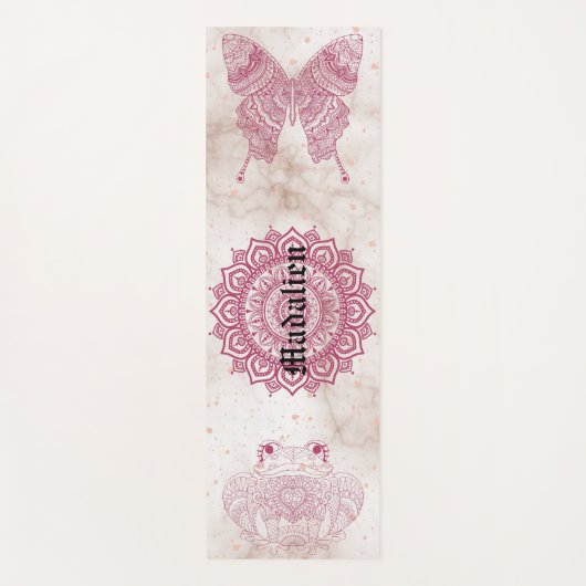 Uniek megameditatiepatroon Mandala Monogram Yogamat (Voorkant)