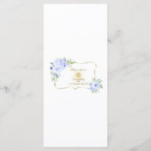 Uniek menu van de Veerblauwe Floral Gold Heilige C (Achterkant)