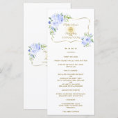 Uniek menu van de Veerblauwe Floral Gold Heilige C (Voorkant / Achterkant)