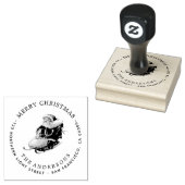 Uniek Merry Christmas Family Retouradres Rubberstempel (Gestempeld)