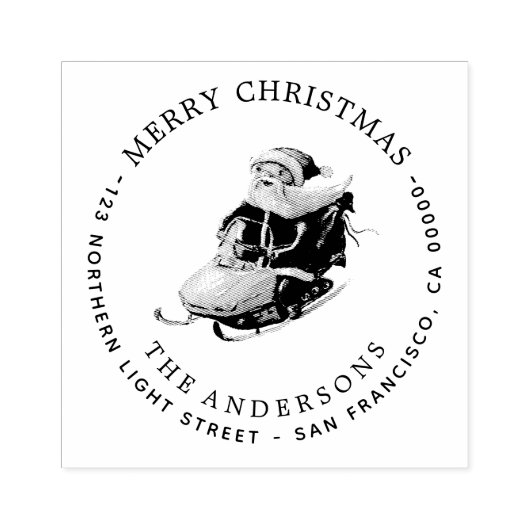 Uniek Merry Christmas Family Retouradres Rubberstempel (Afrduk)